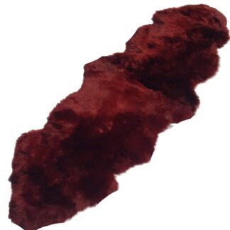 Longwool Double Burgundy Sheepskin rug 210cm long