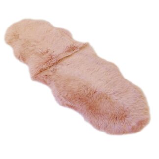 Longwool Double Dusty Pink Sheepskin rug 180cm long