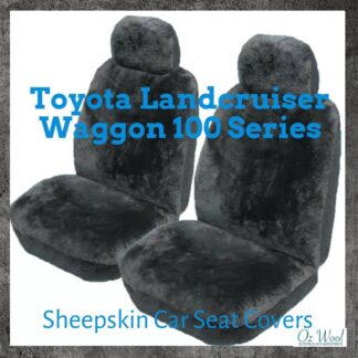 LandCruiser sheepskin Front Car Seat Covers Wagon 100 Series 20mm Charcoal