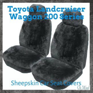 LandCruiser sheepskin Front Car Seat Covers Wagon 200 Series 20mm Charcoal 2007 On