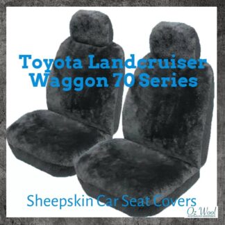 LandCruiser sheepskin Front Car Seat Covers 70 Series 20mm Charcoal