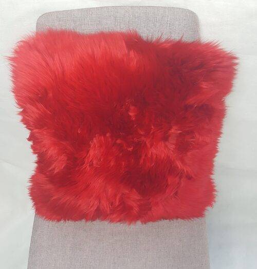 Ozwool Red longwool sheepskin cushion