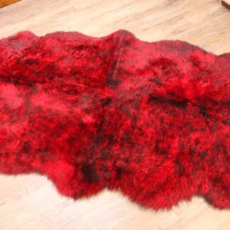 red black tip longwool lambskin rug