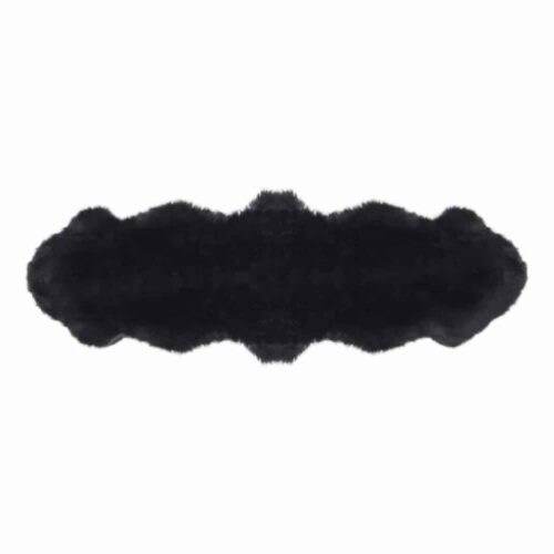 Double Australian Made Black longwool sheepskin rug - Double Black Lambskin rug