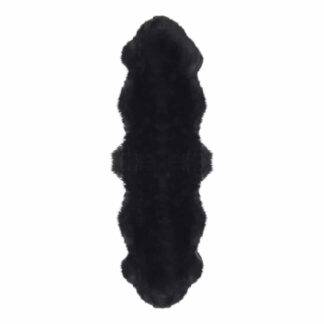 Longwool Double Black Sheepskin rug 180cm long