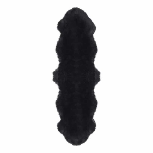 Black Sheepskin rug- Black Lambskin -Black-double longwool lambskin rug