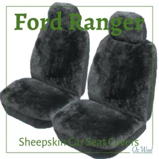 Ford Ranger Double Cab sheepskin Front Car Seat Covers 20mm Charcoal