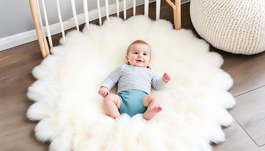 Sheepskin baby play mat