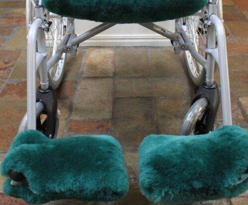 Wheel Chair with medical Sheepskin double sided foot plate covers