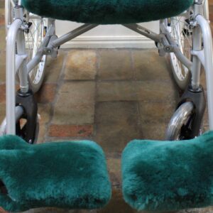 Wheel Chair with medical Sheepskin double sided foot plate covers