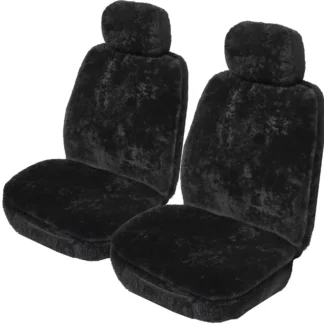 Nissan Navara sheepskin Front Car Seat Covers 20mm Black