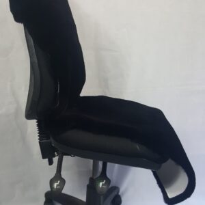 black shortwool office chair cover