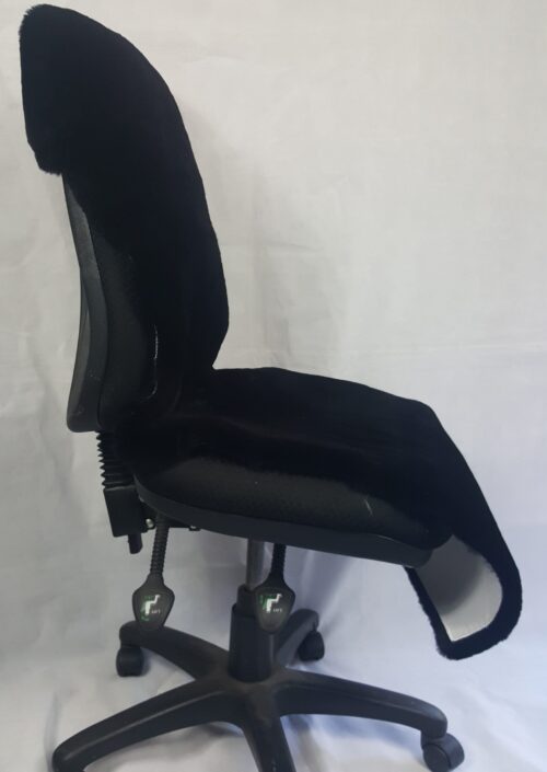 black shortwool office chair cover