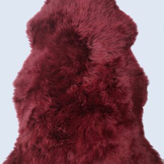 Burgundy longwool sheepskin rug from OZwool sheepskin