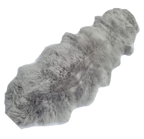 Double cloud Grey Longwool sheepskin mid grey longwool hall runner