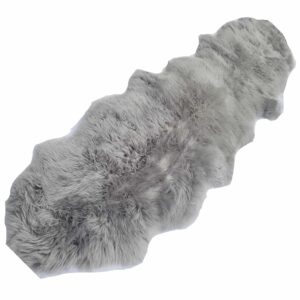Double cloud Grey Longwool sheepskin mid grey longwool hall runner