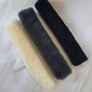 45cm Sheepskin car seat belt cover by Ozwool Sheepskin for added comfort