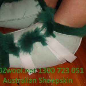 Medical sheepskin heel guard or heel protector , made in Australia from medical sheepskin