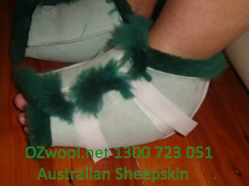 Medical sheepskin heel guard or heel protector , made in Australia from medical sheepskin