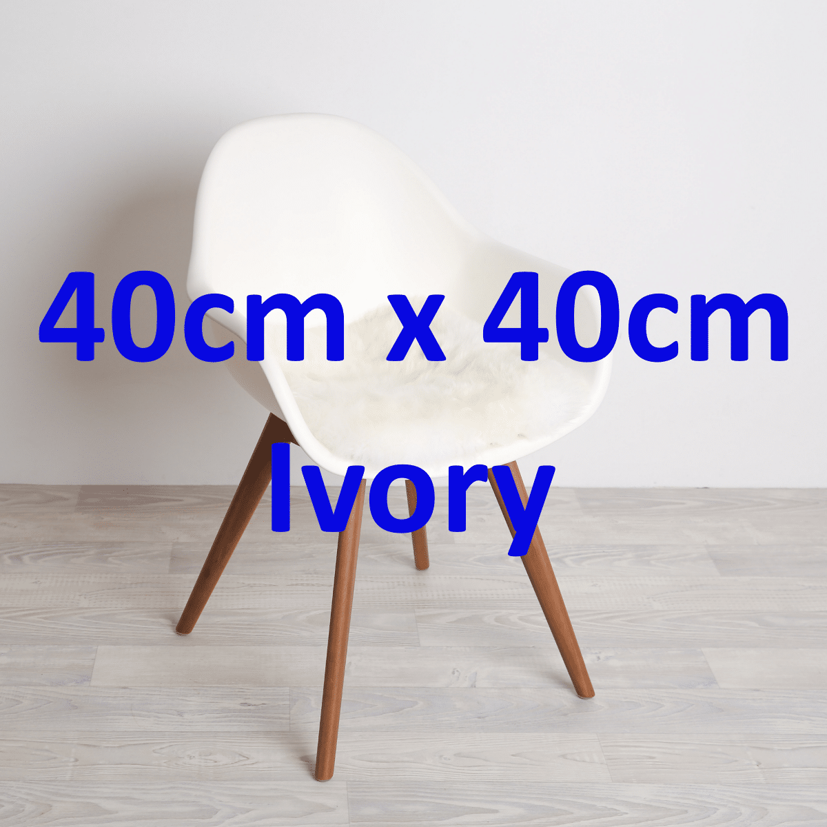 Ivory Long Wool Flat Cushion 40cm x 40cm