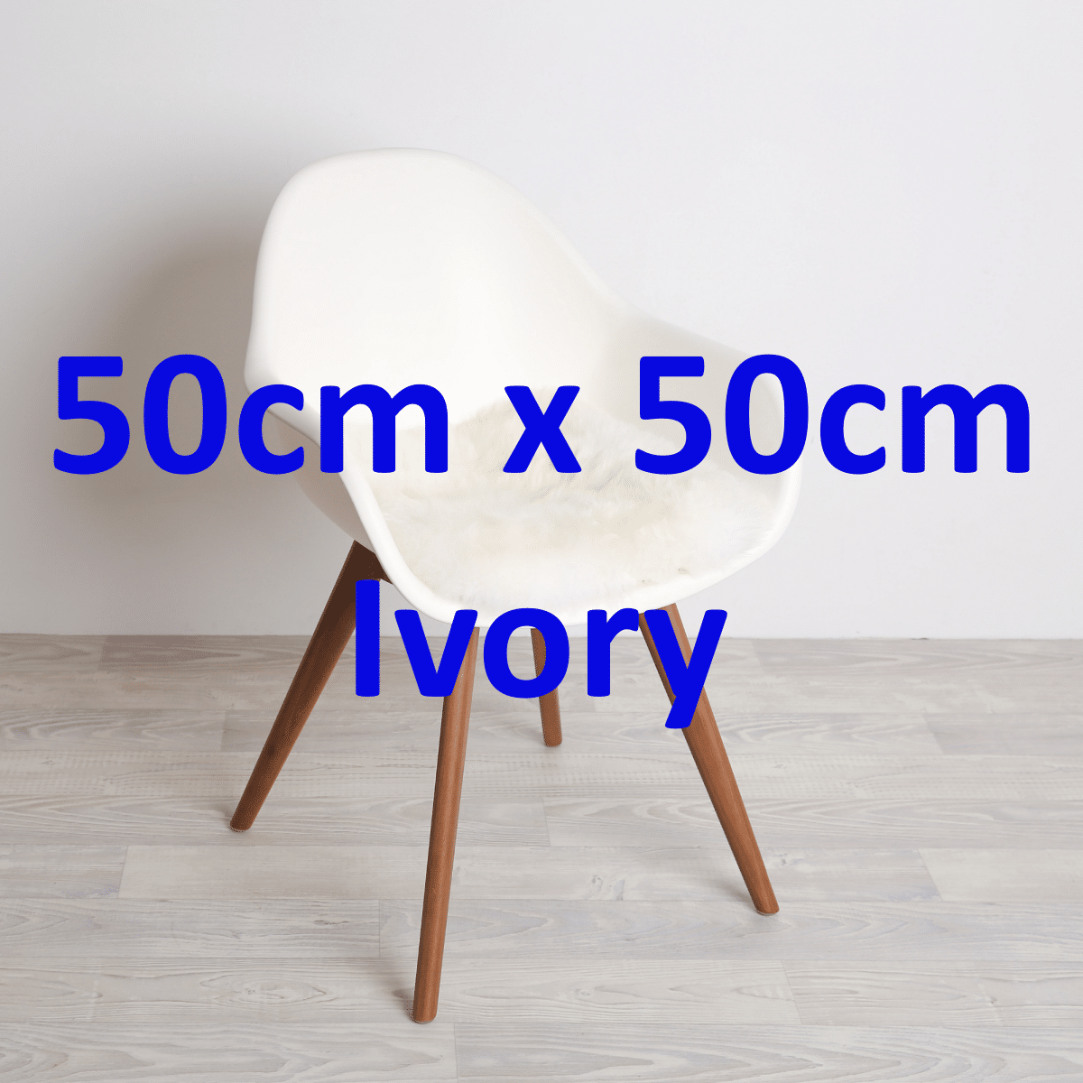 Ivory Long Wool Flat Cushion 50cm x 50cm